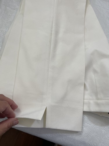 NWT $375 PESERICO Trousers US14 IT50 Stretch Cotton White Flat Front Pants Italy - Picture 12 of 12