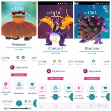 Pokémon Go - Shiny Venusaur, Blastoise, Char...