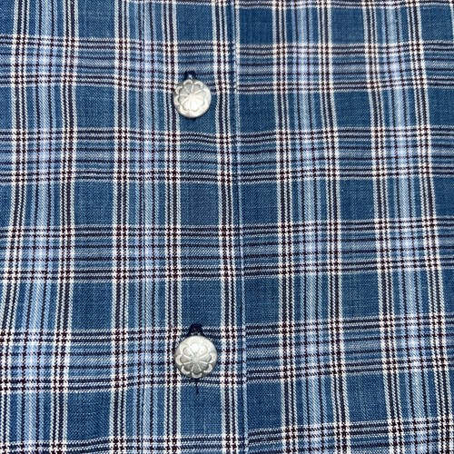 Wrangler Women Medium Western Metal Button Blue Plaid Long Sleeve Shirt NWT - Foto 2 di 5