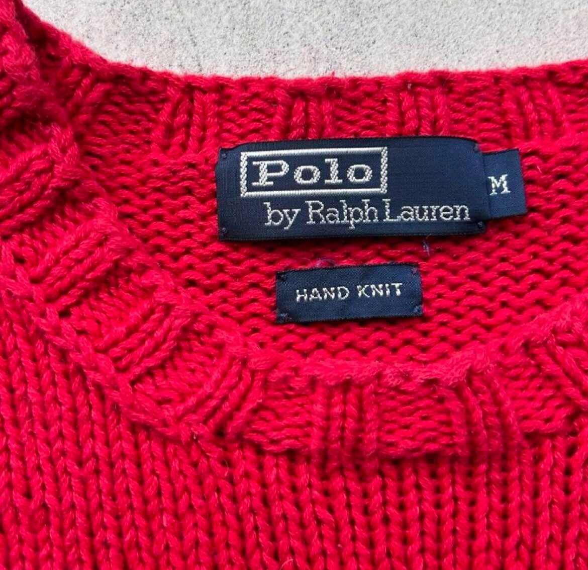 Vintage Polo Ralph Lauren 90s Vintage Hand Knit Red Bear Sweater