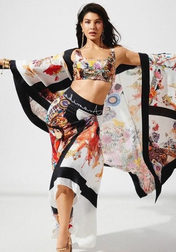 Anamika Khanna X H&M Mezcla de Seda Motivo Floral Falda Drapeada Blanca S L XL XXL Nueva - Imagen 2 de 24