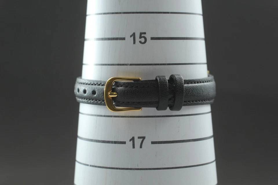 ¡Raro! *N COMO NUEVO* ORIENT D85JB7-41 Negro Oro Romano Mujer 17mm QZ Reloj de JAPÓN Foto 4 de 4