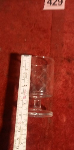 6 Vintage Luminarc Suede No. 5 Clear Glass 10cl 9.25cm Tall etched stars - Picture 3 of 5