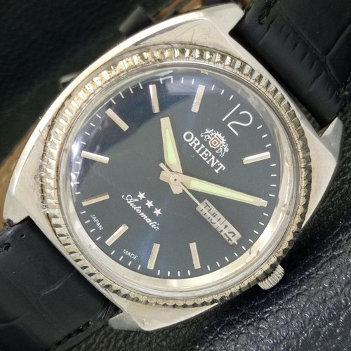 ORIENT AUTOMATIC JAPAN 46941 MENS DAY&DATE BLUE COLOR DIAL WATCH a431499-a