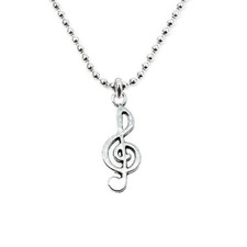 Collana militare Acciaio con Chiave di violino Argento ciondolo dj da Uomo Donna