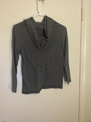 Youth PRAIRIE MOUNTAIN Gray Long Sleeve Lt Weight Pullover Shirt hoodie Sz 10/12 - Picture 2 of 3