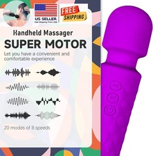 Handheld Massager Rechargeable Vibrator 20 Speed Wand Vibrating Massage Rose US