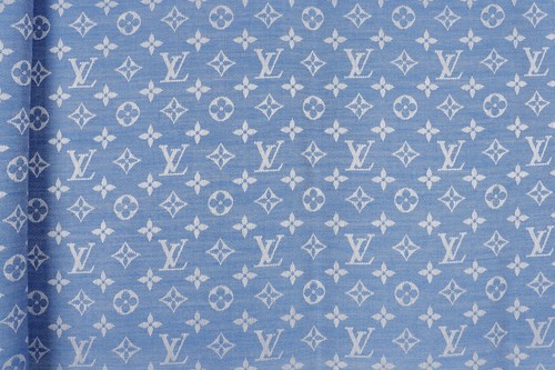 Louis Vuitton Monogram Silk Wool Sky Blue Large Square Scarf Shawl 140x140 cm - Picture 8 of 16