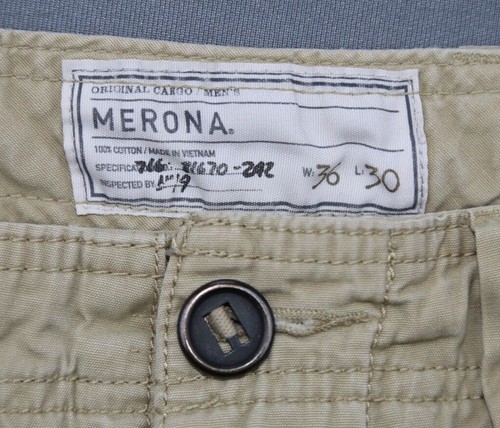 Vintage Men's Merona Cargo Pants Spec 81670 Beige Cotton Size 36x30 (Msr 36x29) - Picture 3 of 9