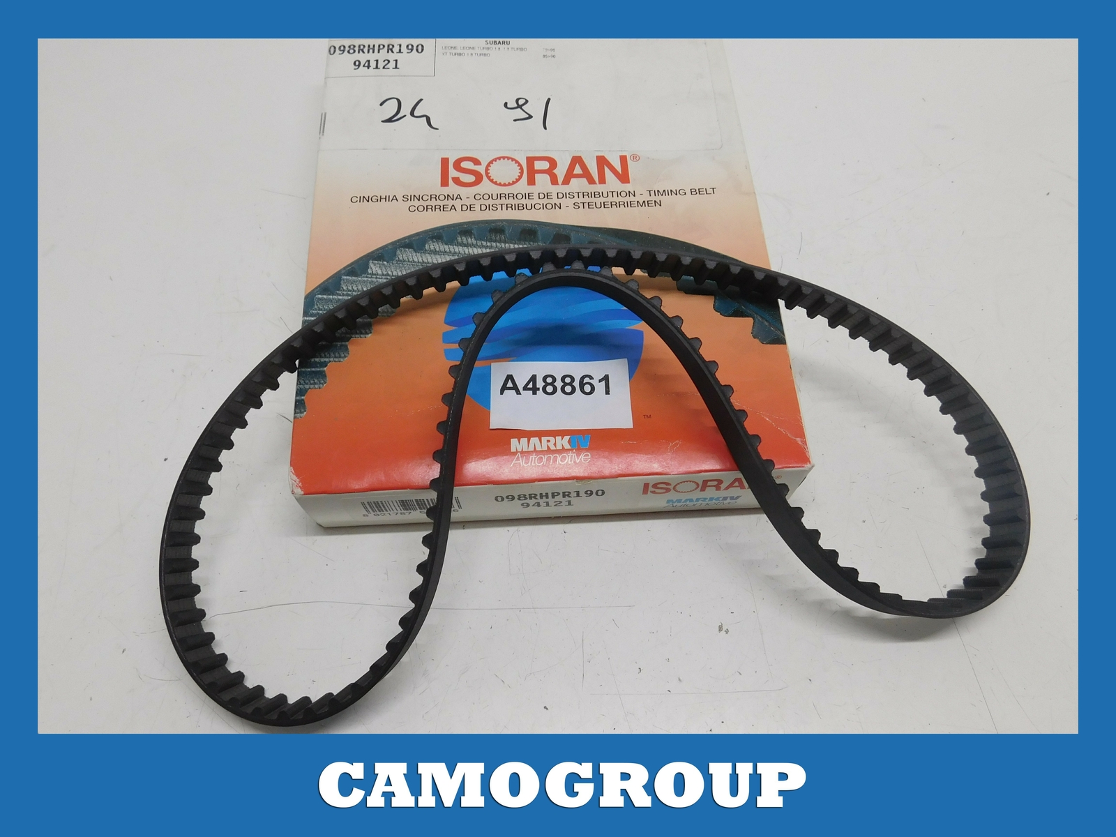 CINGHIA DISTRIBUZIONE TIMING BELT ISORAN PER LEONE 098RHPR190 94121