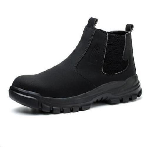 Bota de trabajo al tobillo con punta de acero para hombre impermeable zapato de seguridad amarillo - Imagen 12 de 13