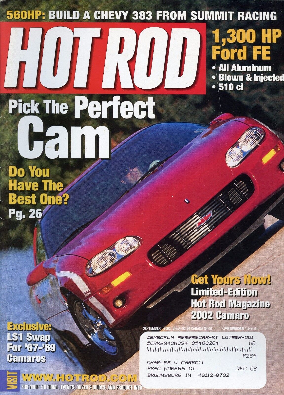 Hot Rod Magazine September 2002 The Perfect Cam / Chevy 383 Summit Racing