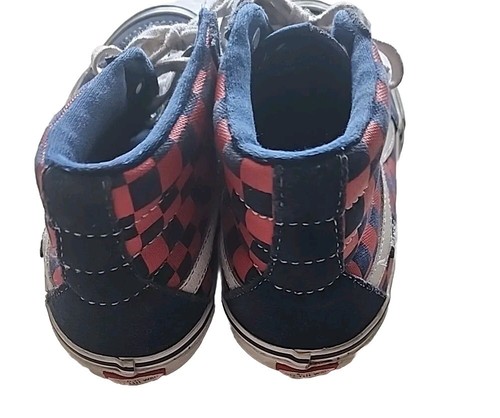 Vans Sk8-hi Pro Checkerboard Navy/Orange SZ 8 Men's - Picture 5 of 6