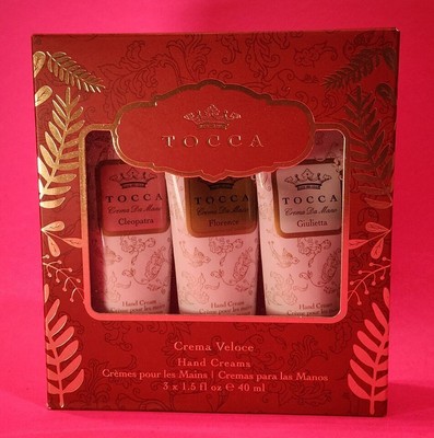 Tocca Holiday Crema Veloce Hand Cream Set Cleopatra,Florence,Giulietta (3x)1.5oz