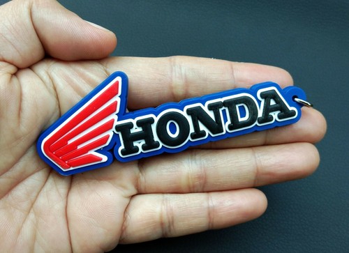 Honda Keychain Rubber Blue Motorcycle Racing Keyring Bike Collectables Gift #01 - Picture 1 of 8