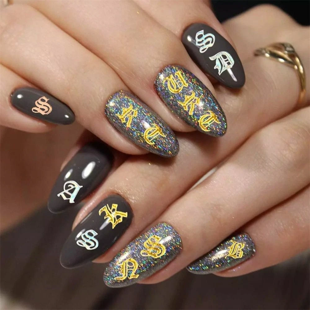 Louis Vuitton Black Nail Art Stickers