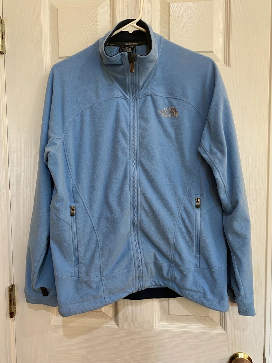 NORTH FACE Girls LARGE Light Blue JACKET Zip UP PreOwned ~ FREE