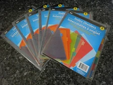 48 Jot Plastic Index Dividers Inserts Standard Three Ring Binders (6 packs of 8)