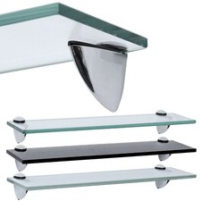 Glasregal Wandregal 8mm ESG Glas Regal Glasablage Badregal Schwarz Klar Matt