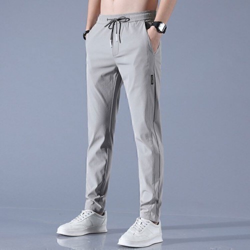 Men's Fast Dry Stretch Pants Casual High Elastic Waist Business Classic Trousers - Picture 9 of 15