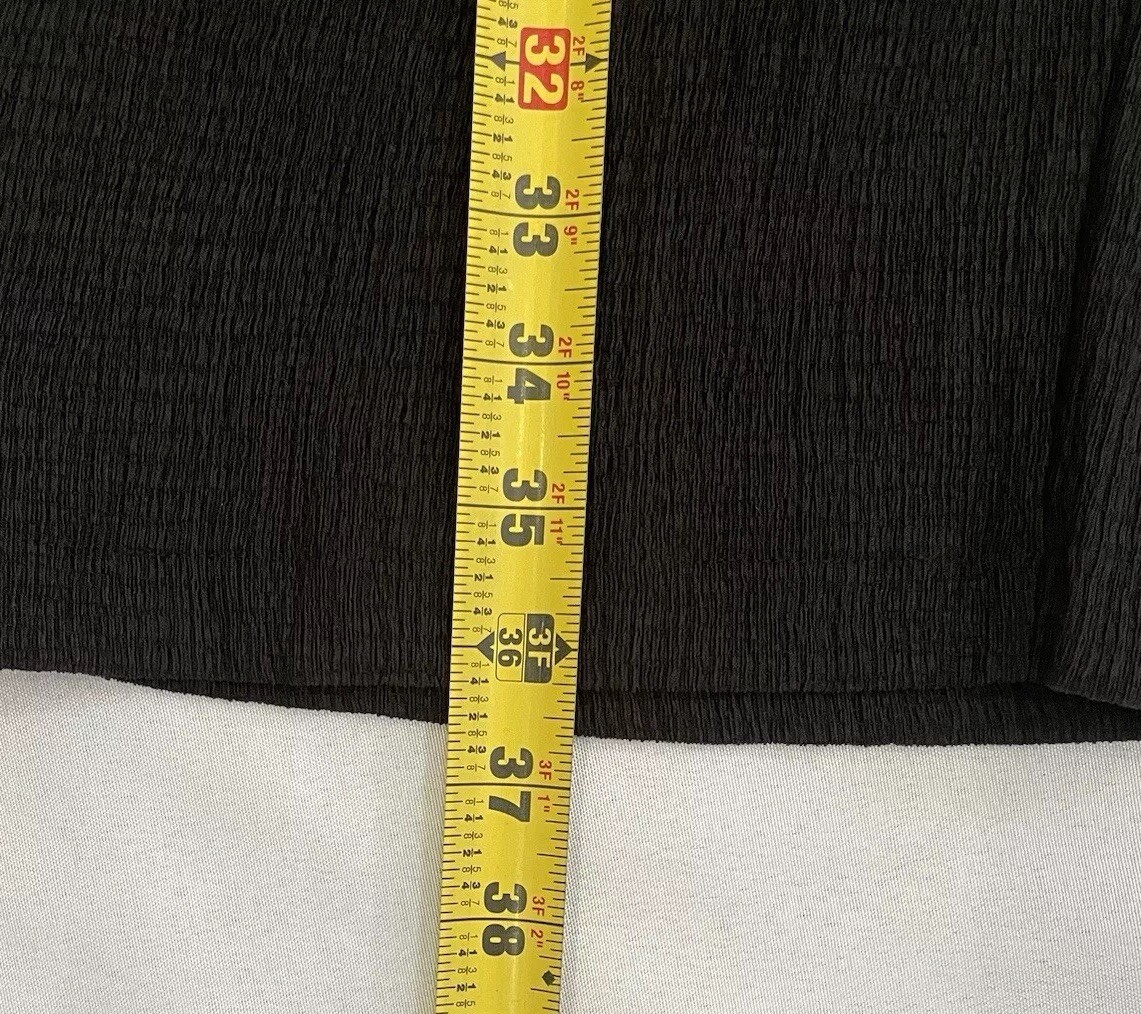 Wide Leg Cropped Pants Black L Stretch Beachy Boho Lagenlook Peasant Hippie NWT thumbnail 8