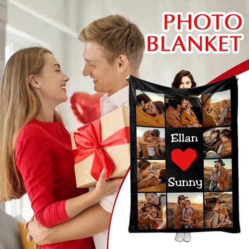 3 sizes Personalized flannel Blanket Family spouse kids Picture Memorial Blanket - Picture 14 of 21