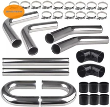 3" Universal Aluminum Intercooler Pipe Kits + Silicone Hoses + T-Bolt Clamps