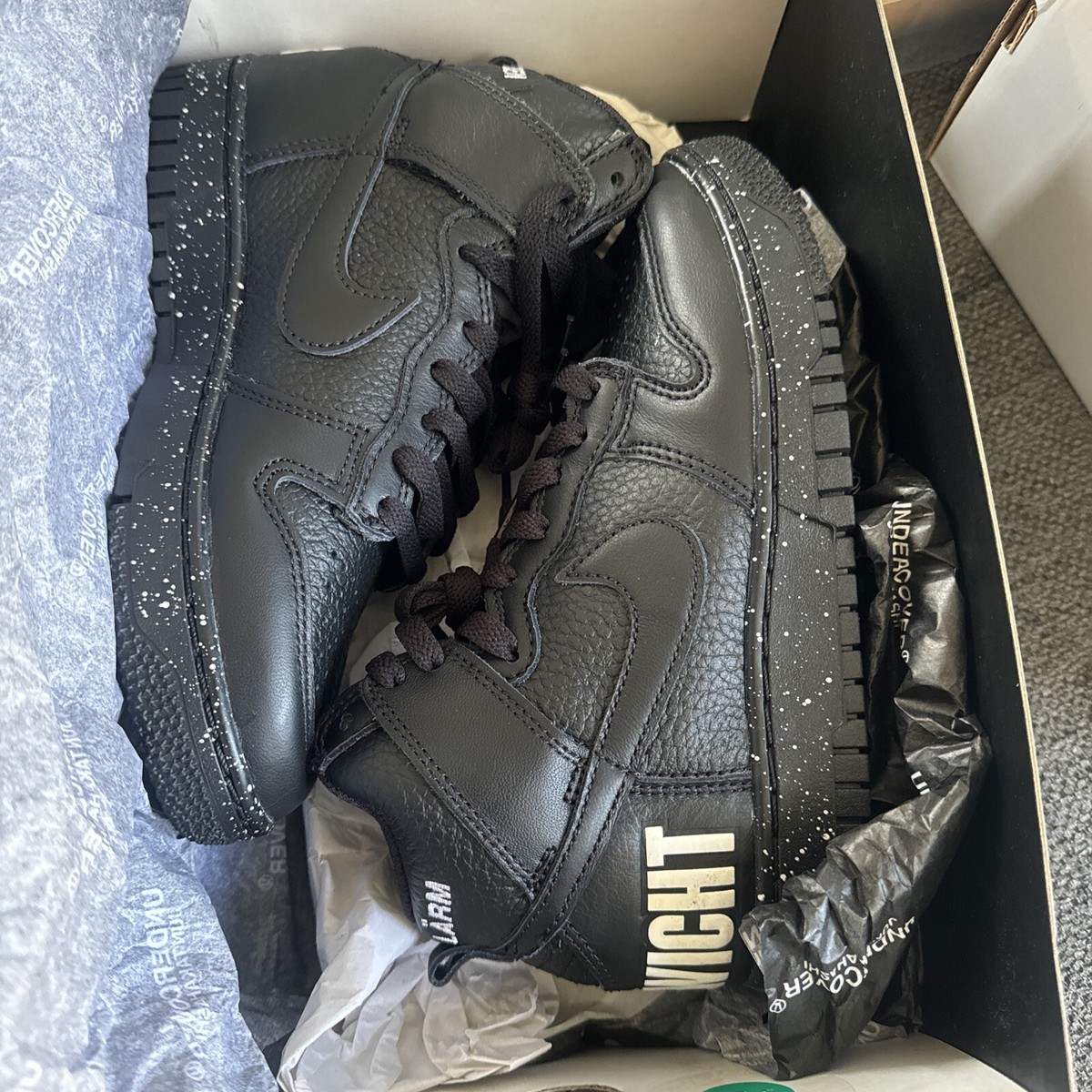 Size 4 - Nike Undercover x Dunk 1985 High Chaos - Black