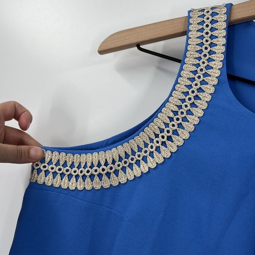 Abito morbido Lilly Pulitzer nuovo con etichette Amayah 2 blu tang oro - Foto 6 di 11