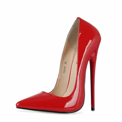 16CM Womens Stilettos High Heels Patent Leather Pointed Toe Shoes Pumps Sz39-45