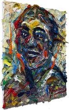 ABSTRACT IMPASTO EXPRESSIONISM POP ORIGINAL OIL PAINTING ART SIGNED PORTRAIT NR