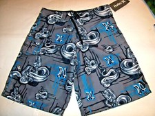 NEW Hurley 16 / 28 gray black board boardshorts boys swim trunks shorts swimsuit