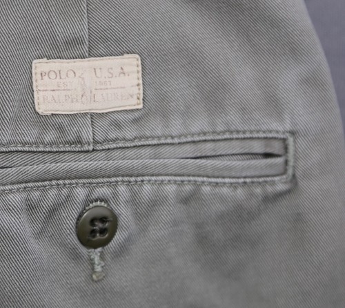 Vintage Men Ralph Lauren Polo Chino Pants Philip Gray Size Sz 36x34 (Msr 36x33) - Picture 11 of 11