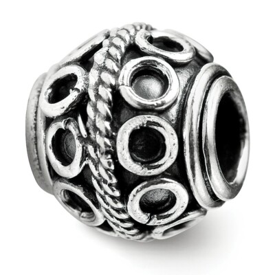 Artisan Bali Bead .925 Sterling Silver Textured Reflection Beads