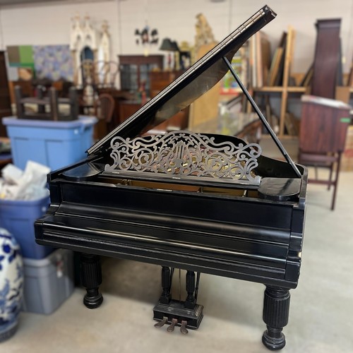 Pianoforte a coda vittoriano Steinway - elegante finitura ebanizzata - Foto 2 di 8