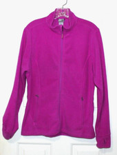Champion Womens Cozy Fleece Full Zip School Jacket Fusha Pink Large Excellent