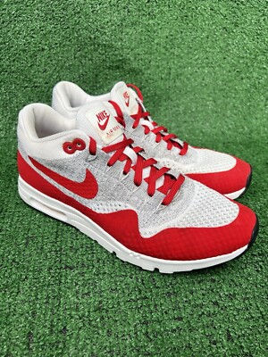 Nike Flyknit Air Max 1 University Red 843387-101 Women s Size 8.5 Pre-owned