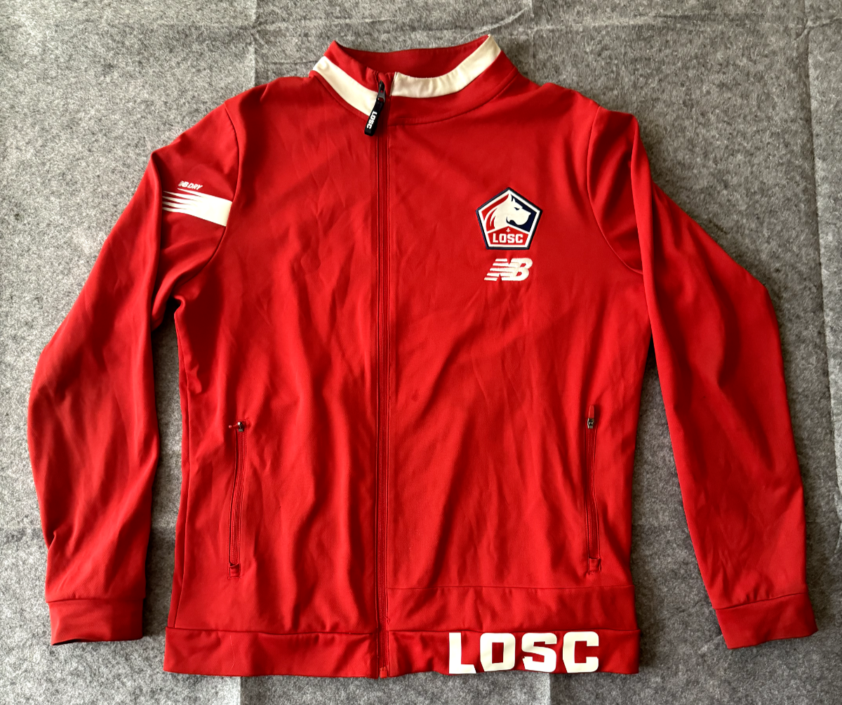 New Balance Lille OSC Pre Game Jacket Red NWT Sealed Soccer Zip