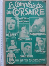 partition LA COMPLAINTE DU CORSAIRE- Henri Contet, André Grassi - 1946