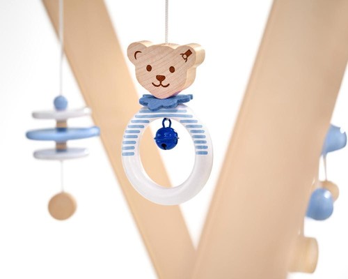 Selecta Steiff Bear Button Spieltrapez blau 59 CM Children Room Wooden Toy 64307 - Picture 7 of 12