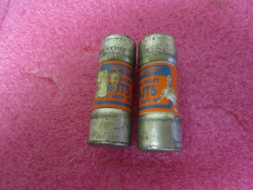 Qty (2) Gould Amp-Trap AJT5 5A Time Delay Fuse 600V AC - Picture 2 of 5