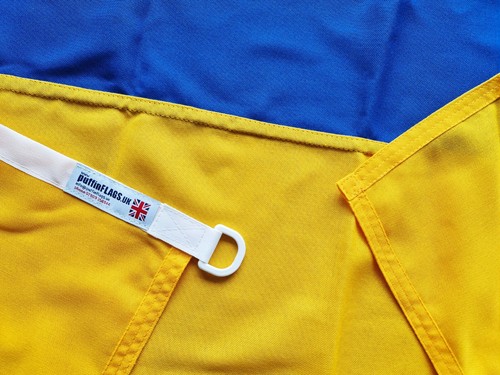 Ukraine genäht MoD zugelassene Flagge gewebter Stoff ukrainisch UKR genäht Qualität 5x3ft - Bild 3 von 3