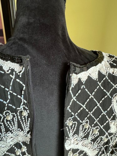 SWEE LO Vintage Party Dress Black/White Seqins Crafted size P(S) India - Picture 13 of 13