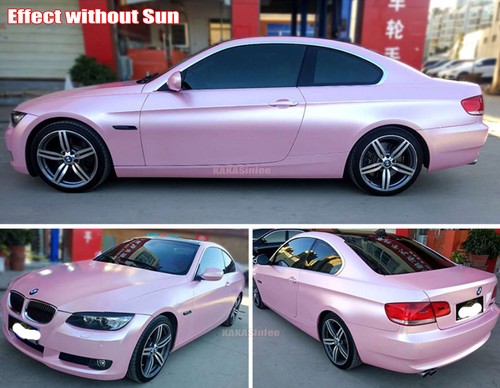 Full Car SUV Wrap Satin Chrome Pearl Metal Vinyl Sticker Sakura Pink 65FT BO - Picture 6 of 6