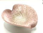 Vtg, Authentic MURANO Venetian Glass Bowl, Pink w/ Controlled Copper Flecks, 8"