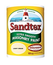 Sandtex Masonry Paint 5L Ultra Smooth Quality Waterproof Light Cream