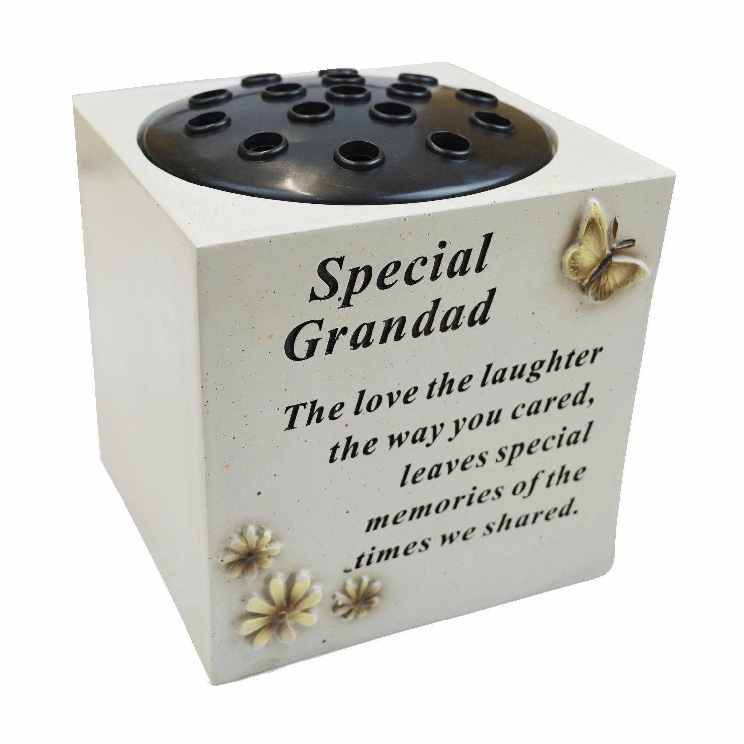 Special Grandad Memorial Graveside Pot Verse Butterfly Flowers Grave Pot Vase