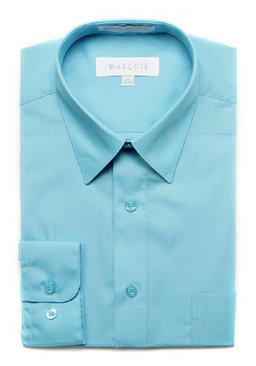 light turquoise dress shirt Men's Speckled Linen Texture Long Sleeve Dress Shirt Turquoise 3X / Turquoise