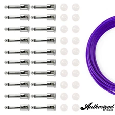 George L's .155 Solderless Pedalboard Effects Cable Purple White Kit |20/20/10