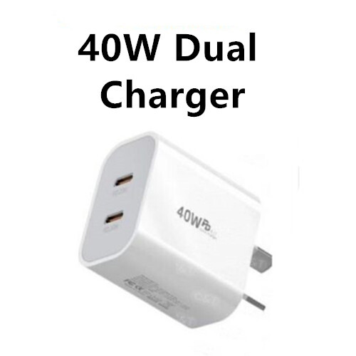 Dual Type C Fast Wall Charger USB C To C Cable Power Adapter For iPhone Samsung - Picture 10 of 18